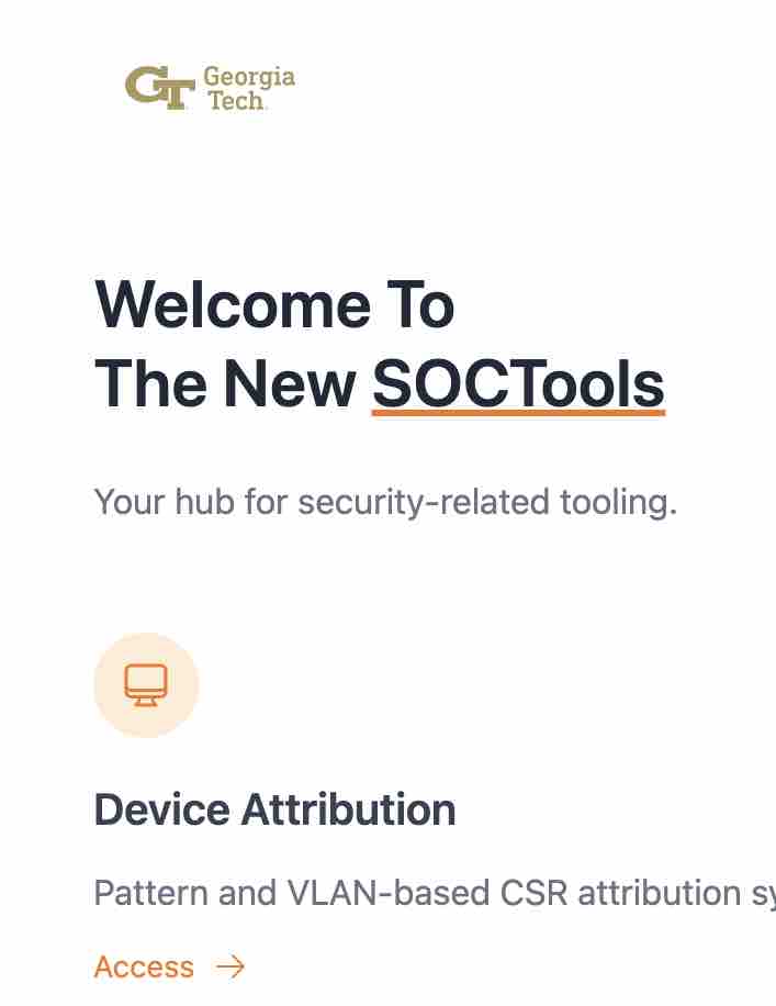 Security Operations Center Tools Website